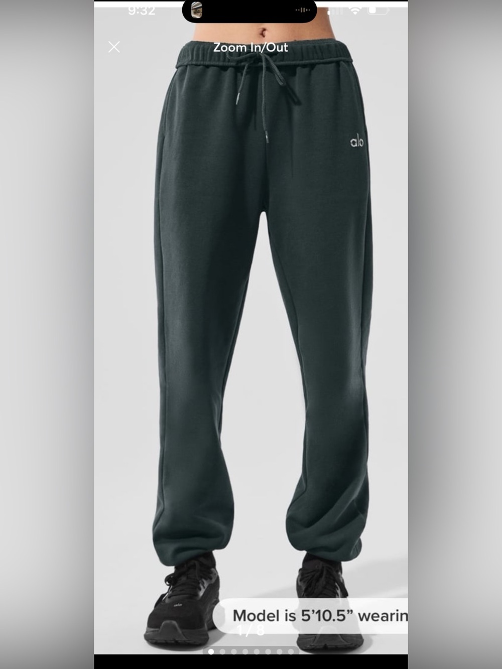 NWOT Alo Yoga Charcoal green accolade joggers size XS